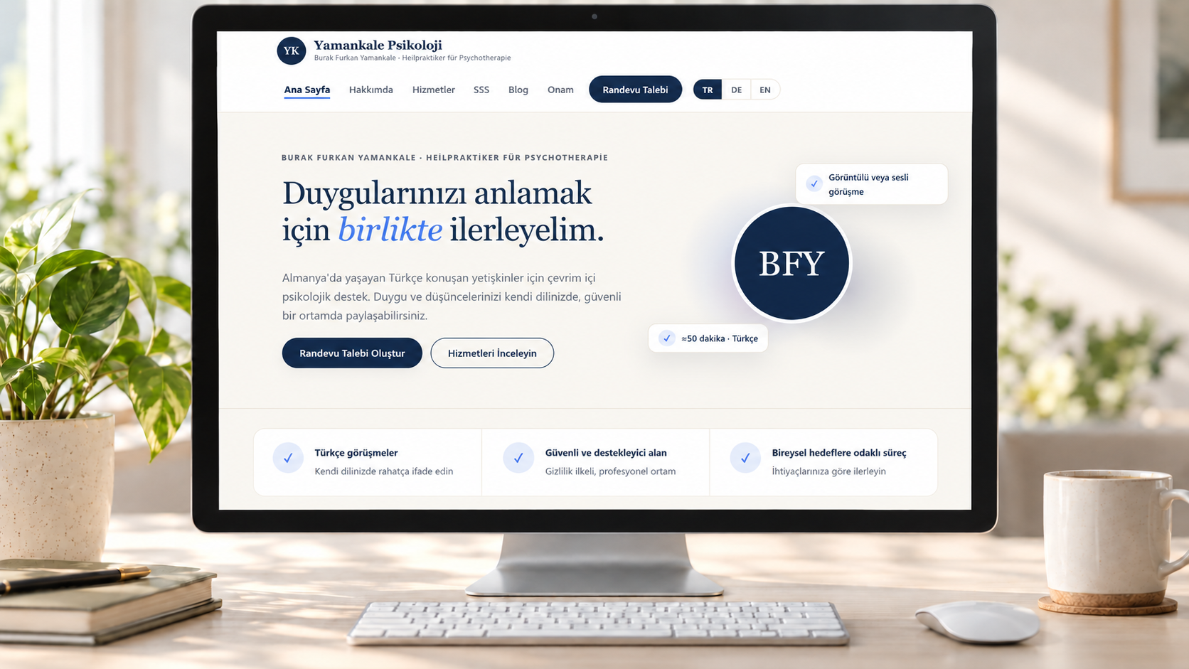 Yamankale Psikoloji Web Sitesi — proje çalışması