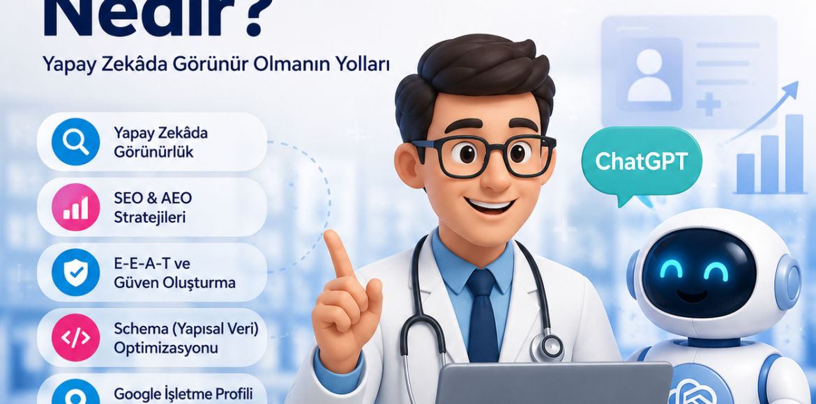 Doktor ChatGPT SEO rehberi: doktor ve klinikler için yapay zekâ uyumlu SEO, AEO, E-E-A-T ve Schema stratejileri.