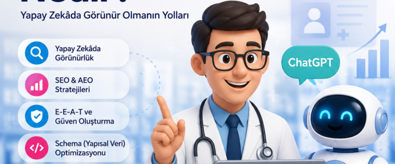 Doktor ChatGPT SEO rehberi: doktor ve klinikler için yapay zekâ uyumlu SEO, AEO, E-E-A-T ve Schema stratejileri.